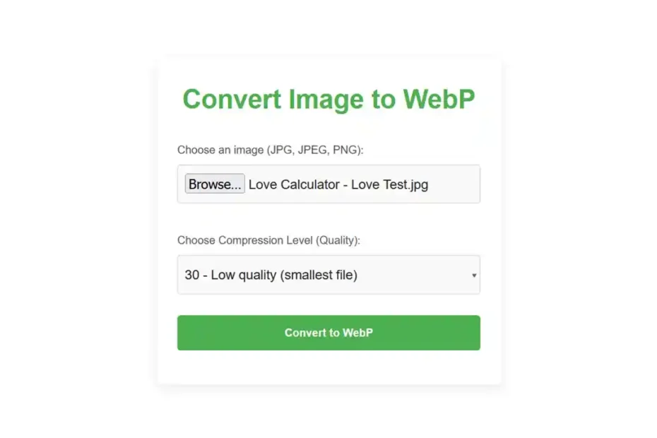 Convert JPG and PNG to WebP