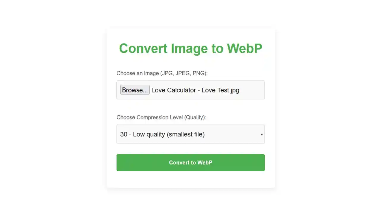 Convert JPG & PNG to WebP