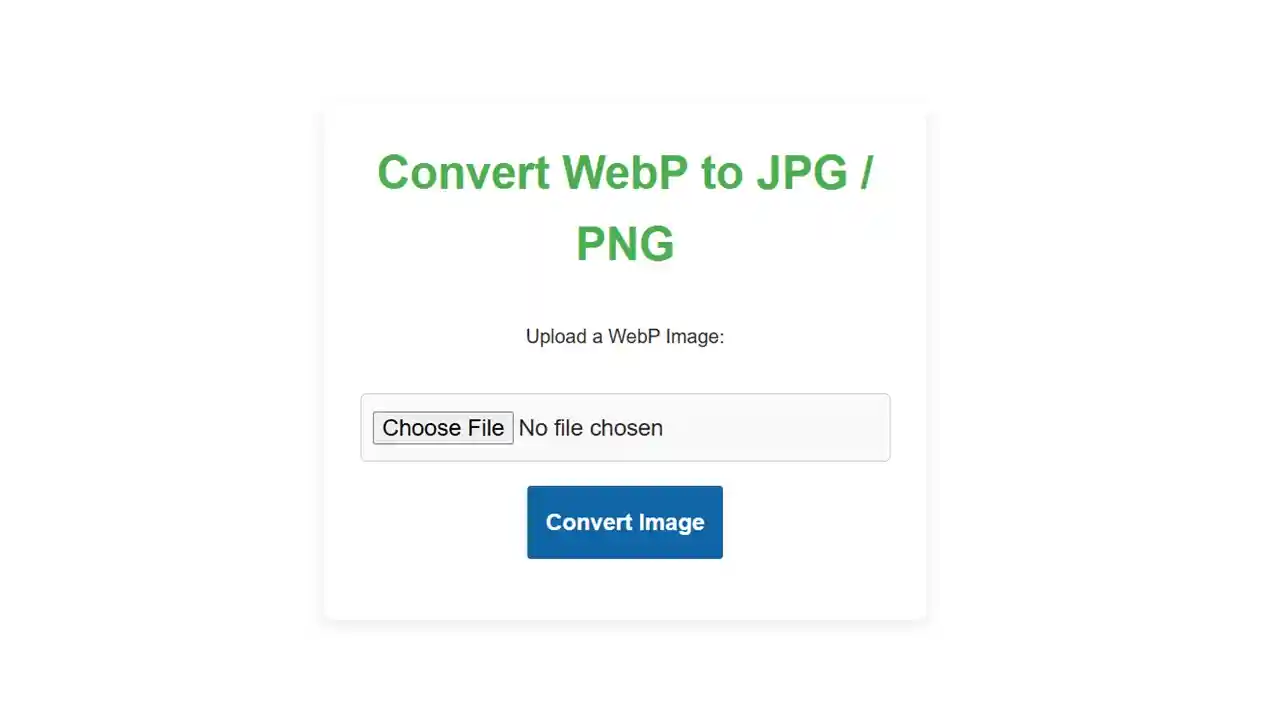 Convert WebP to JPG & PNG