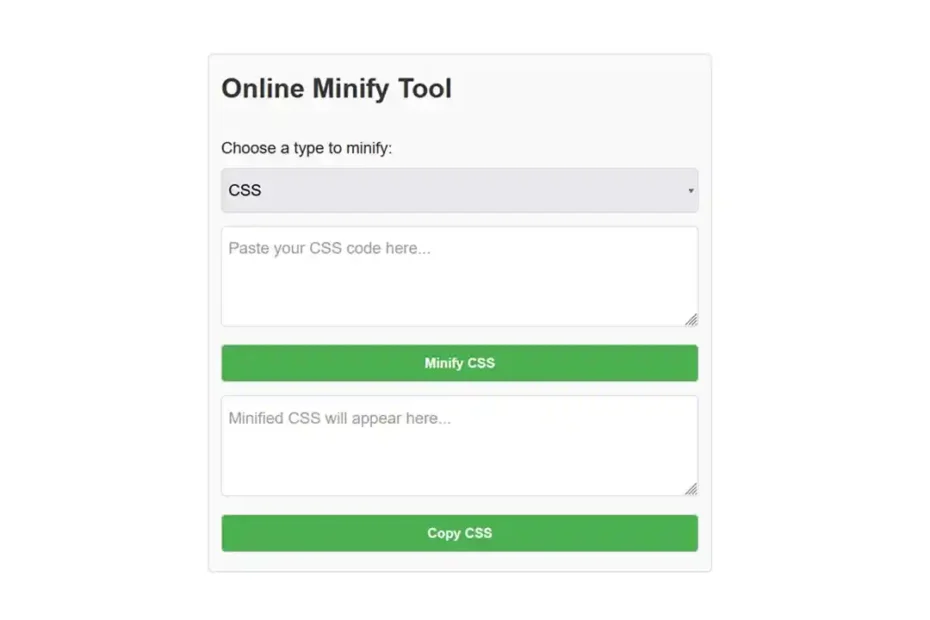 Minify CSS and JS