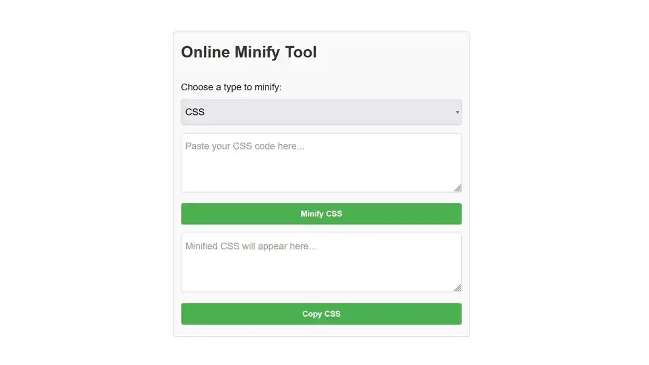 Minify CSS, JS & HTML